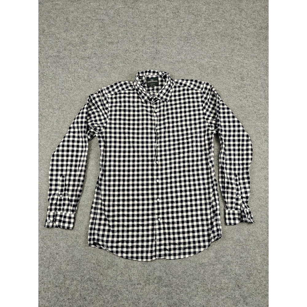 Rodd & Gunn Shirt Mens Large Blue Check Cotton Long Sleeve Button Up Slim Fit